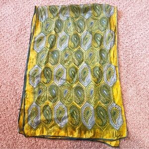 Vera Paisley Lime Green Robins Egg Blue Scarf Retro Spring Rectangle Bold MCM